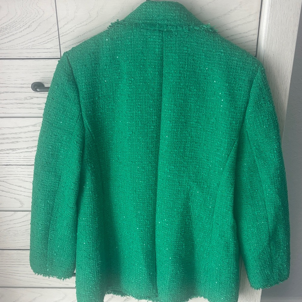 Kate Spade Vibrant Green Tweed Blazer. Perfect for St Patrick’s Party! - Picture 9 of 9